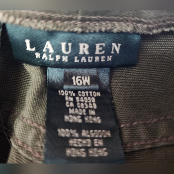 Lauren Ralph Lauren Olive Green Button Down Front Skirt Size 16W Vintage - Picture 5 of 11